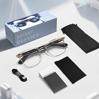 Lunettes intelligentes légères à demi-cadre en acier inoxydable, contrôle tactile, étanches IPX-5, anti-lumière bleue, traduction en temps réel