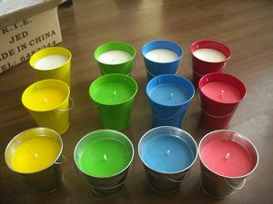 <span class=keywords><strong>Velas</strong></span> Aromáticas Multicolores de Parafina en Cubeta Metálica Hechas a Mano, <span class=keywords><strong>Antimosquitos</strong></span>, para Decoración de Jardín Exterior, China - Product Image 3