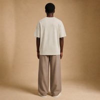 T-shirt Oversize Vierge 235g en Coton 100% Filé Anneauté de Qualité Supérieure, Coupe Minimaliste Moderne, Impression de Logo Personnalisé