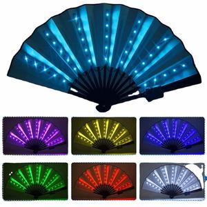 Abanico Plegable de Bambú de 33 cm con Luces LED de Colores, Control Remoto, Ideal para Espectáculos, Fiestas de Cumpleaños - Product Image 2