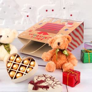 Sac cadeau de Noël avec fenêtre, sac shopping en papier de luxe imprimé sur mesure à bas prix, sac en papier à faible coût, emballage avec impression de logo couleur - Product Image 2