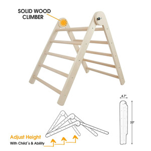 Indoor Outdoor Kids Furniture Wooden Triangle Climber Folding Toddler Montessori Climbing <b>Frame</b> - Product Image 1