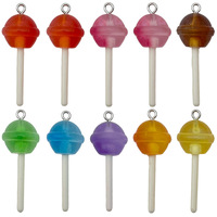 Breloques sucettes pour bijoux DIY, 16 mm, pendentifs bonbons en résine scintillante, 37 styles