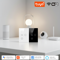 Precio de fábrica, barato, Blanco, Negro, WiFi, vidrio, vida inteligente, cable de disparo cero, ventilador de techo de alta potencia de la UE, interruptor inteligente sin enchufe