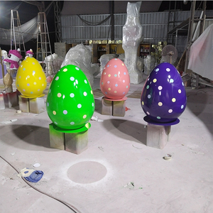 Coniglio Pasquale e Uovo in Fibra di Vetro, Grande e Resistente, Decorazione per Esterni di Hotel per le Festività Primaverili e Pasquali - Product Image 6