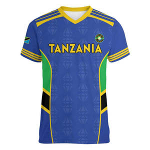 T-shirt personalizzata Tanzania 1963 da uomo con scollo a V. T-shirt <span class=keywords><strong>Happy</strong></span> Independence Day Tanzania per uomo - Product Image 4