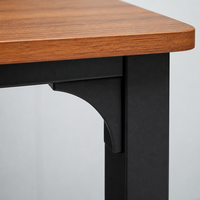 Table à manger en bois avec 2 chaises et banc de rangement, structure en métal noir, meubles de salle à manger pour la maison et la cuisine