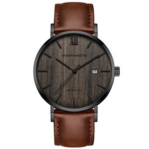 Reloj HANNAH MARTIN de Fábrica, Marca Privada, Correa de Cuero Vacuno, Resistente al Agua 10 Bar, Reloj de Lujo para Hombre, Mecánico Automático - Product Image 3