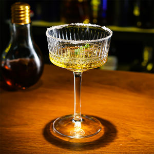Vintage Long Stem Embossed Texture <strong>Martini</strong> <strong>Glass</strong> Cup Coupe Cocktail Goblets - Product Image 5