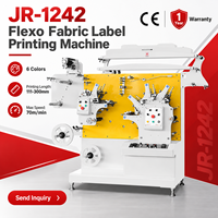 Imprimante flexographique haute vitesse JR-1242 pour l'impression d'étiquettes en taffetas de nylon et en satin, 6 couleurs, largeur 140 mm, avec certificat CE