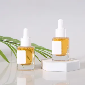 2024 klare 1 oz leere quadratische luxuriöse 30 ml ätherisches Öl-glasflaschen für haaröl mit tropfer