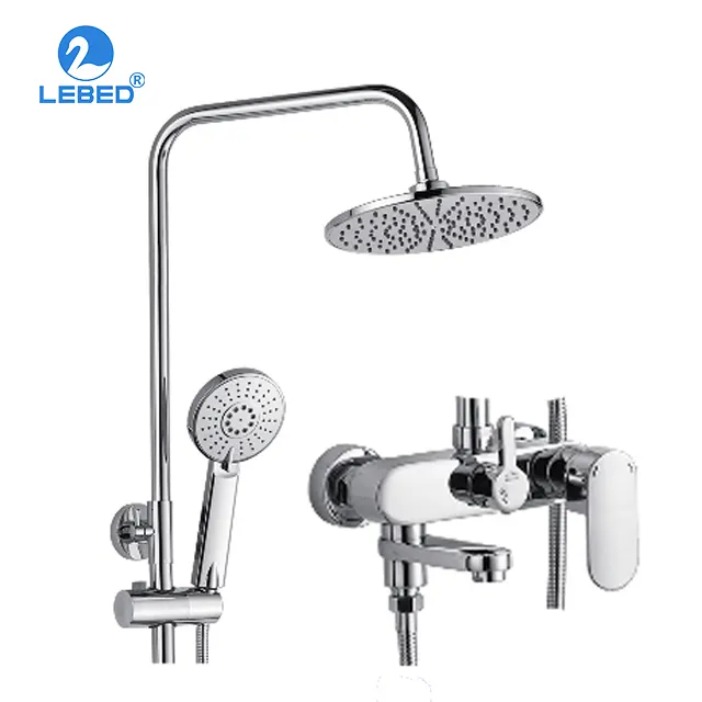 new design Whole sale Popular Wall mounted bathroom fittings mixer bath shower faucets rain shower faucet sets