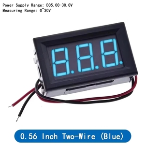 ZYSY Voltmetro Digitale Mini da 0,56 Pollici con Display LED Rosso Verde Blu, Misuratore di Tensione per Uso Domestico, <span class=keywords><strong>3</strong></span> Cifre, <span class=keywords><strong>DC</strong></span> 4,5V-30V, 2 Fili - Product Image 4