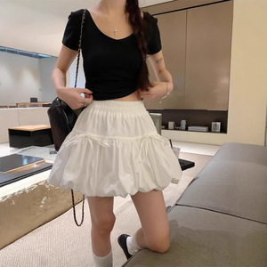 Linda falda con lazo floral, minifalda blanca de una línea, estilo Lolita sexy para un aspecto juvenil - Product Image 6