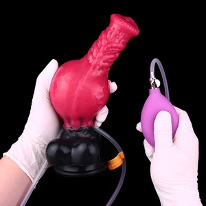 YC-CQZS2128S Large Inflatable Anal Plug and Ejaculation <b>Dildo</b> Silicone Squirt Penis with Big Knot Sex Toys Wholesale - Product Image 1