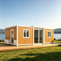 Maison conteneur multifonctionnelle 2 chambres, étanche, démontable, avec terrasse en bois de 10 à 40 pieds, préfabriquée