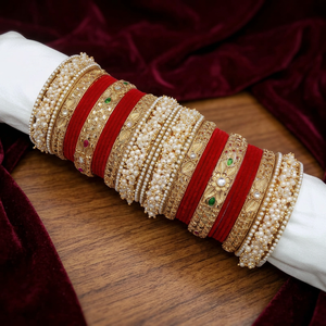 PADMAWATI BANGLES PRIVATE LIMITED Brazaletes de Lujo de Alta Calidad en Tungsteno Chapado en Oro Multicolor para Mujer, Tradicionales Indios para Bodas y Fiestas - Product Image 4