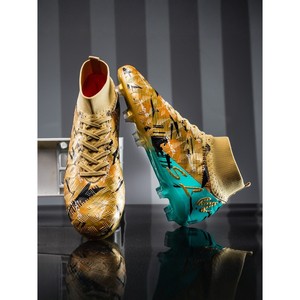 Chaussures de football, type botte, dessus en PU, doublure en coton, semelle en caoutchouc, pour hommes, entraînement, nouveau style - Product Image 4