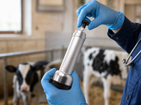 Pompe respiratoire pour veau en acier inoxydable 304 de marque Terrui, pour veau nouveau-né, urgence vétérinaire, élimination du mucus