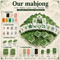 Tuiles de Mahjong blanches à trois couches, 160 pièces, dos rose magenta, ensemble acrylique numéroté, finition lisse, jeu de table