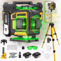 16 lignes 4D 360 °   Niveau laser vert auto-nivelant avec base rotative pour la construction, le carrelage et le revêtement de sol
