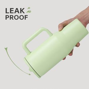 Gobelet isotherme personnalisé en acier inoxydable de 40 oz, à double paroi, avec poignée et paille, anti-fuite, sans BPA, pour café et voiture - Product Image 3