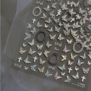 2025 nouvelle <span class=keywords><strong>manucure</strong></span> fleur de cerisier pétale Sequin acier perle blanc fleur ongle autocollant - Product Image 4