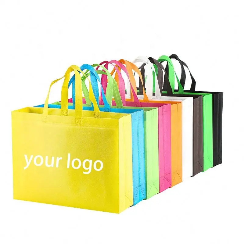 Лидер продаж, экологически чистая переработанная многоразовая сумка-тоут из нетканого материала, Экологическая сумка с логотипом на заказ