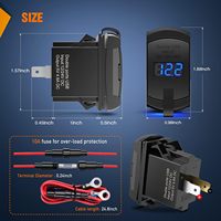 Voltmètre à LED à double sortie USB Connecteur rapide Interrupteur à bascule Style 12V Fusible en ligne Nouveau pour Bateaux RVs Camions Voitures