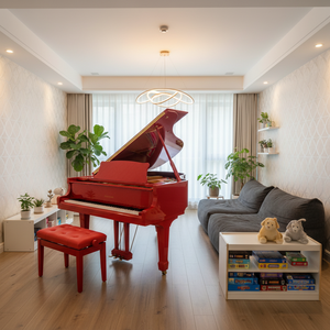 <span class=keywords><strong>Piano</strong></span> à queue mécanique en bois massif rouge 88 touches électrique avec connecteur MIDI, adapté aux débutants, pour une utilisation en villa - Product Image 6