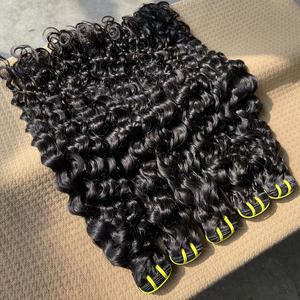 شعر بشري طبيعي غير معالج بتموجات مائية، خصلات شعر هندي خام بتموجات مائية للتطويل - Product Image 2