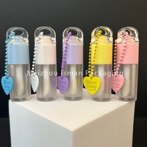 ISMAN Flacon vide de 4 ml pour gloss à <span class=keywords><strong>lèvres</strong></span>, givré, violet, blanc, rose, avec grand pinceau, accessoire en forme de cœur et chaîne, tubes de conteneur pour gloss - Product Image 3