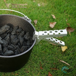 Pince à pot en aluminium, outil multifonctionnel pour le camping en plein air, pince anti-brûlure pour la cuisine, pince à main portable pour barbecue, ustensile de pique-nique, 1 pièce - Product Image 4