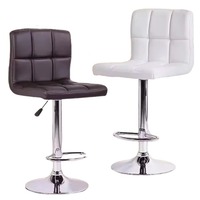 Tabouret de bar moderne en cuir PU personnalisé, base en acier inoxydable, assise rembourrée, certifié BSCI, design contemporain