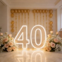 Chiffres néon géants 3D en mosaïque de 3 et 4 pieds pour anniversaire, lettres Mosaico, panneau de fête prénatale, décor de toile de fond photo