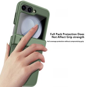เคสป้องกันรอบด้านรุ่นใหม่ของ Huanmin สำหรับ Samsung Z Flip 6 มาพร้อมขาตั้งแบบสปริงและดีไซน์พับเฉียง - Product Image 4