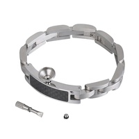 Pulsera de urna conmemorativa de acero inoxidable, pulsera de recuerdo de cenizas de cremación de fibra de carbono