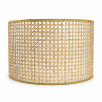 Abat-jour suspendu en rotin naturel de style panier traditionnel européen avec intérieur en PVC transparent – Grande Vente