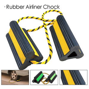 Heavy Duty Aircraft Chocks <b>Rubber</b> for Ground Support 21cm Non Slip Nylon Rope Wheel Stopper Durable Tire <b>Block</b> Bulk - Product Image 1