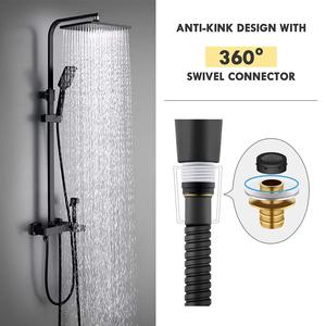 <span class=keywords><strong>Tuyau</strong></span> de <span class=keywords><strong>douche</strong></span> double verrouillage noir mat, écologique, résistant à la pression, sophistiqué, anti-colmatage, durable, pour salle de bain et spa - Product Image 6