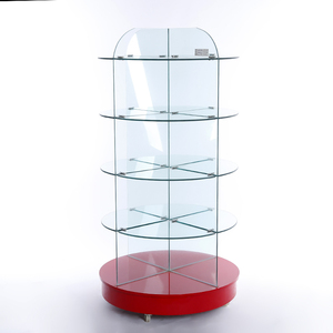 Yiwu Plus Chaud en verre et en métal cylindrique supermarché présentoir avec roues - Product Image 2