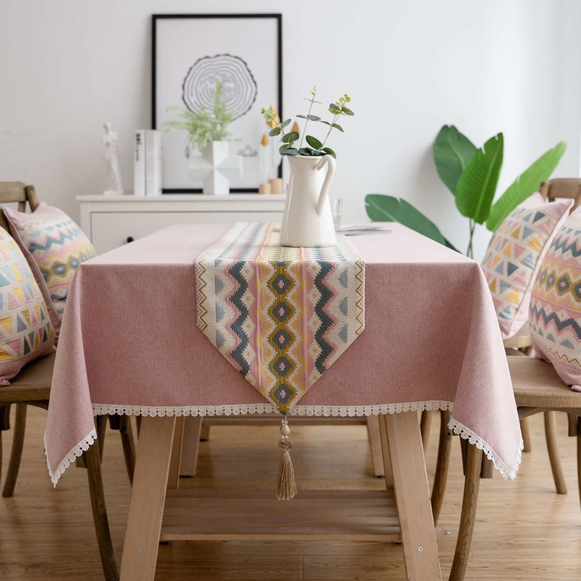 Оптовая продажа, Рождественская скатерть из полиэстера, цветочный узор в клетку, украшение для дома, свадебная скатерть, скатерть