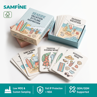 Cartes de style de vacances en bord de mer personnalisées OEM, ensemble de cartes d'inspiration pour tenues et accessoires de plage en gros avec boîte personnalisée