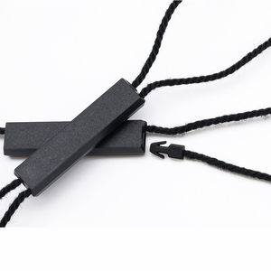 Vente en gros d'accessoires pour vêtements Étiquette noire Logo Double insertion 23CM Hang String <span class=keywords><strong>Tag</strong></span> - Product Image 3