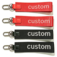 Lanière porte-clés en nylon/PU tissé jacquard tendance avec logo imprimé sur mesure, mousqueton et crochet à griffe de homard – Cadeau d'entreprise