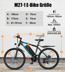 Eu Warehouse In-stock! 27.5" Mountain Bike 250w 70km Range Aluminum 21-speed 3-7 Days M27-1 Bike - Product Image 4