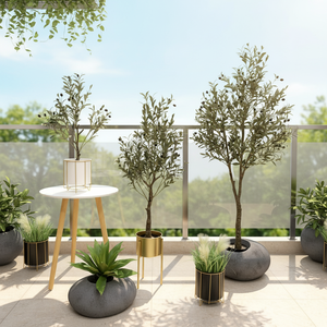 <span class=keywords><strong>Pot</strong></span> de plantes artificielles <span class=keywords><strong>en</strong></span> PU fait main, style <span class=keywords><strong>olivier</strong></span>, très demandé, matériau durable, résistant aux UV, feuillage luxuriant, pour décoration intérieure et extérieure - Product Image 4