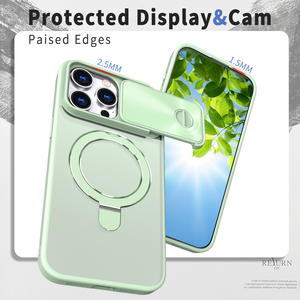 Curseur de lentille en métal pour <span class=keywords><strong>iphone</strong></span> 16 15 14 Pro Max étui de téléphone portable avec support rotatif magnétique couverture de téléphone - Product Image 5