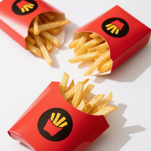 Tùy chỉnh in Takeaway khoai tây chiên hộp chip khay chiên gà Cốm hộp giấy trắng Snack thức ăn nhanh bao bì khoai tây chiên hộp giấy - Product Image 2