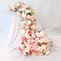 Guirlande florale artificielle en cascade de roses pêche dégradées pour la décoration de table de mariage et de banquet